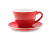 6 x RED 10oz Cup & Saucer