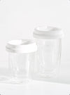 1 x White Glass Double Wall Cup (Large)
