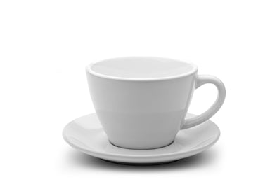 6 x WHITE 12oz Cup & Saucer